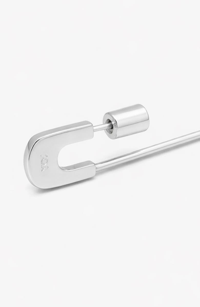 YOJ Pin Hoop Earring in Silver, Alternate, color, Silver