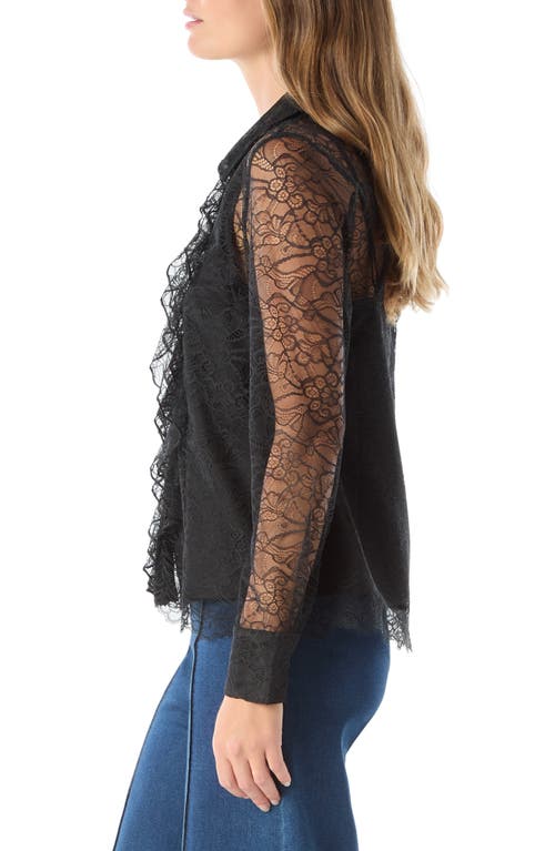 Do By Dee Ocleppo Erynn Lace Button-up Shirt In Black