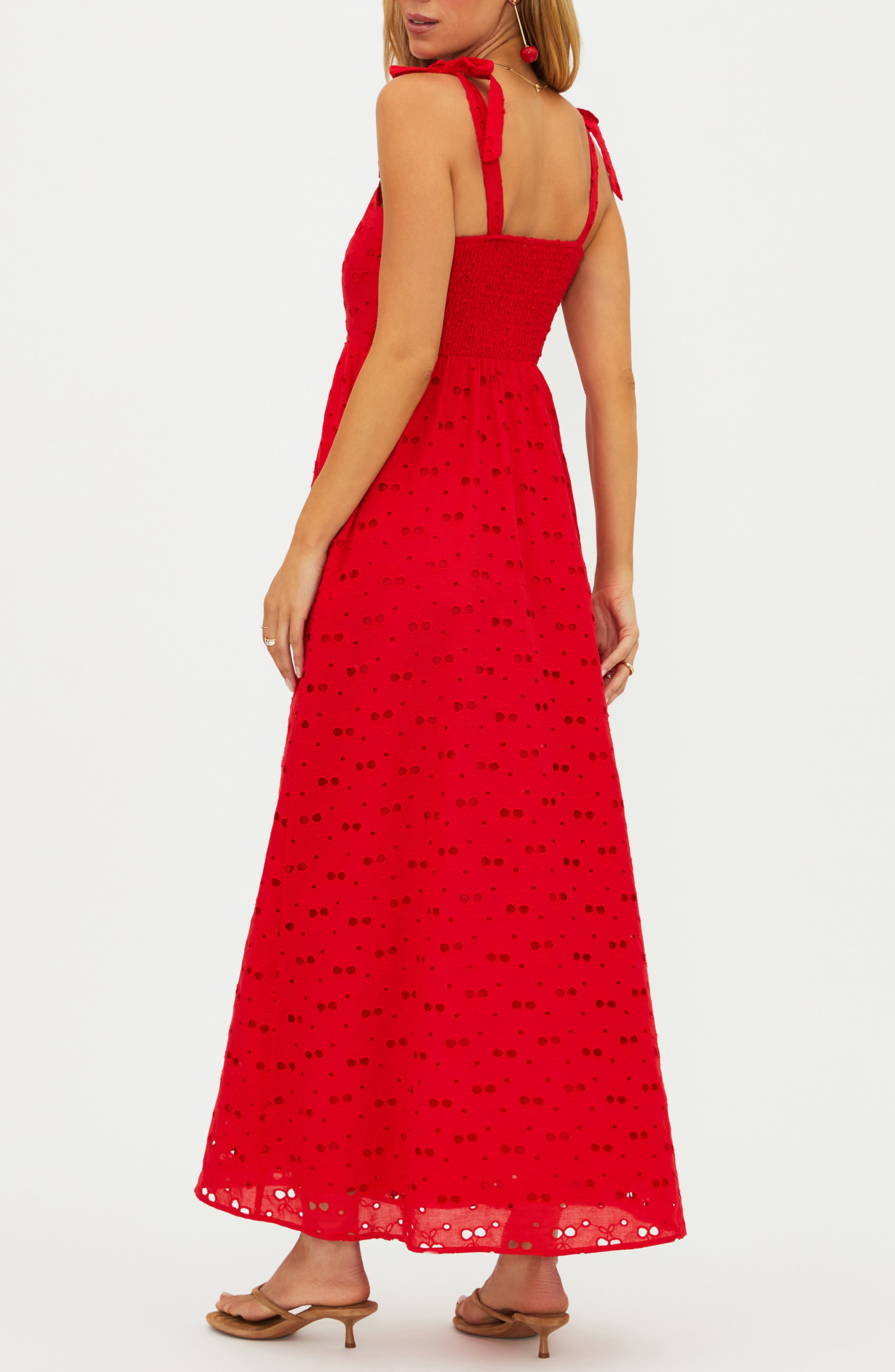 Eyelet Tie Shoulder Midi Dress - image 2
