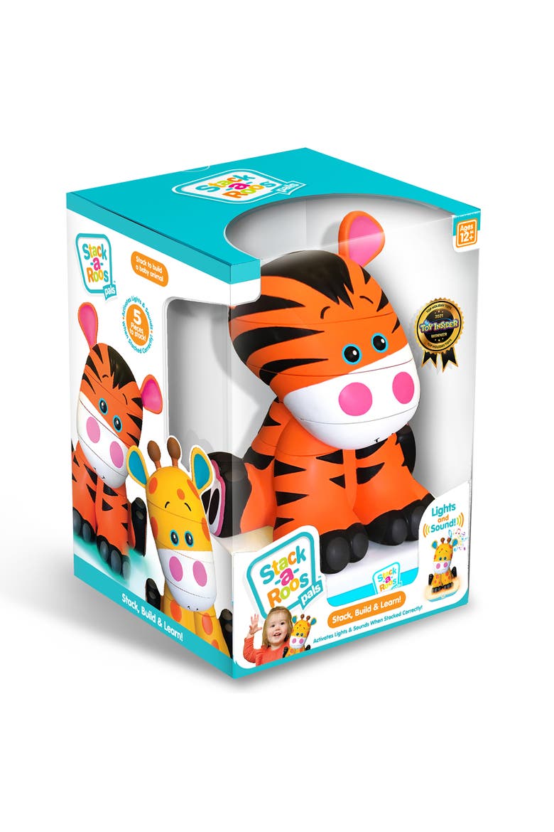 Stackaroos Pals Baby Tiger Lights & Sounds, 5 Piece Stacking Animal Tower, Main, color, Multicolored