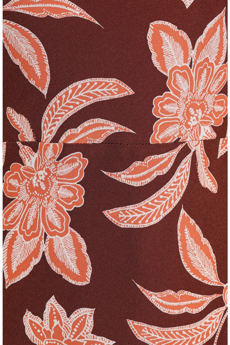 Wheeler Floral Midi Dress, Alternate, color, BROWN/ ORANGE FLORAL