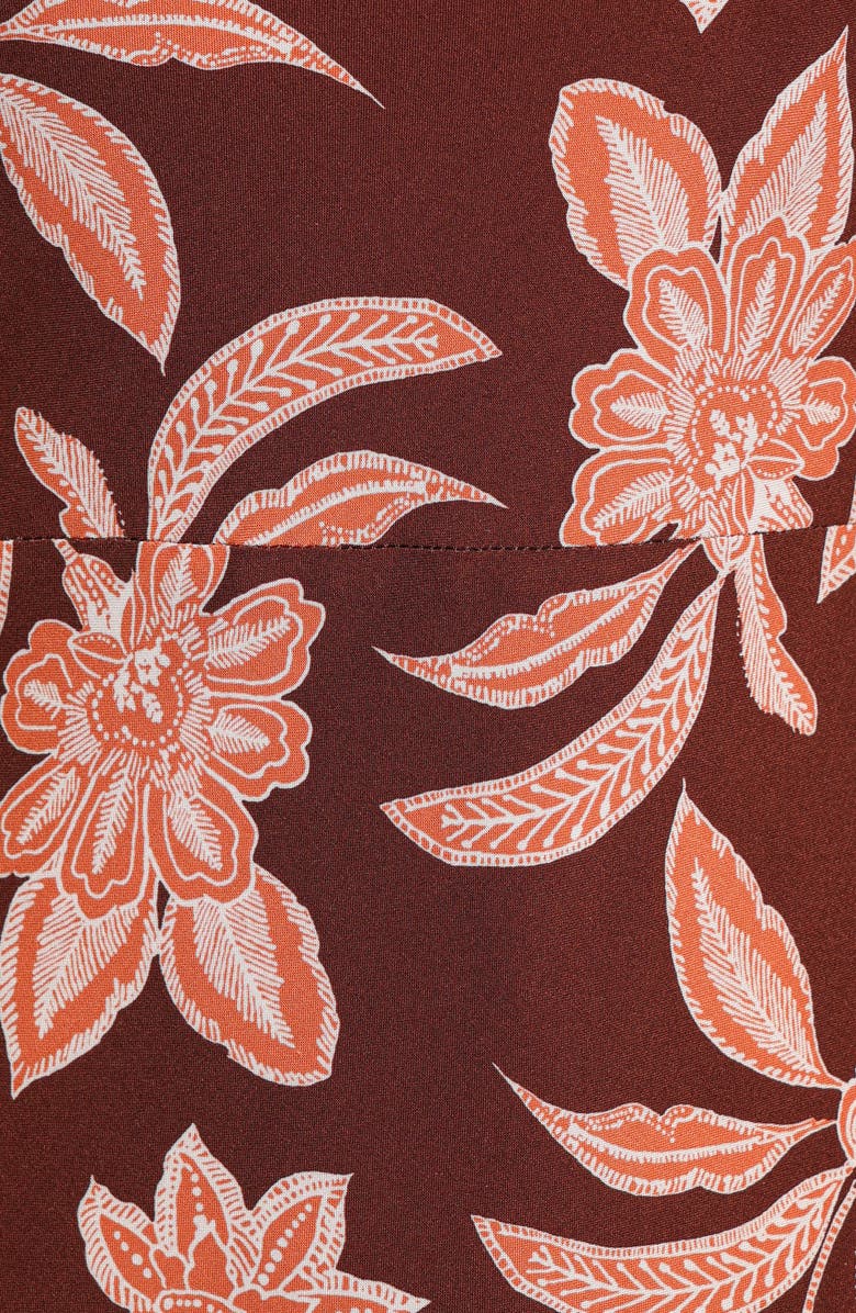 Petal & Pup Wheeler Floral Midi Dress, Alternate, color, Brown/ Orange Floral