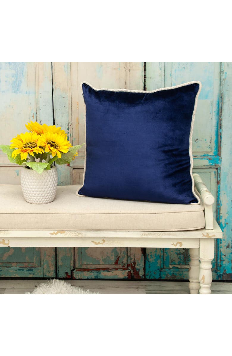 PARKLAND COLLECTION Maia Transitional Aqua Throw Pillow, Alternate, color, Aqua