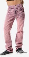 Desigual Double Waist Distress Straight Leg Jeans