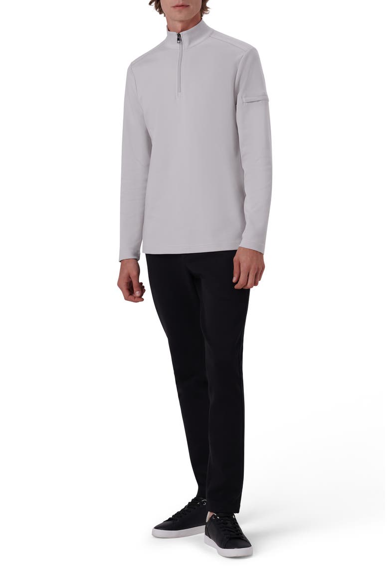 Quarter Zip Knit Pullover, Alternate, color, PLATINUM