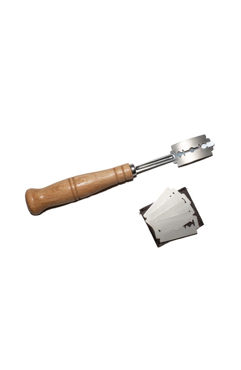 FRIELING Bread Lame Dough Scoring Blade w/Extra Blades and Cover, Natural Wood Handle, Alternate, color, Silver