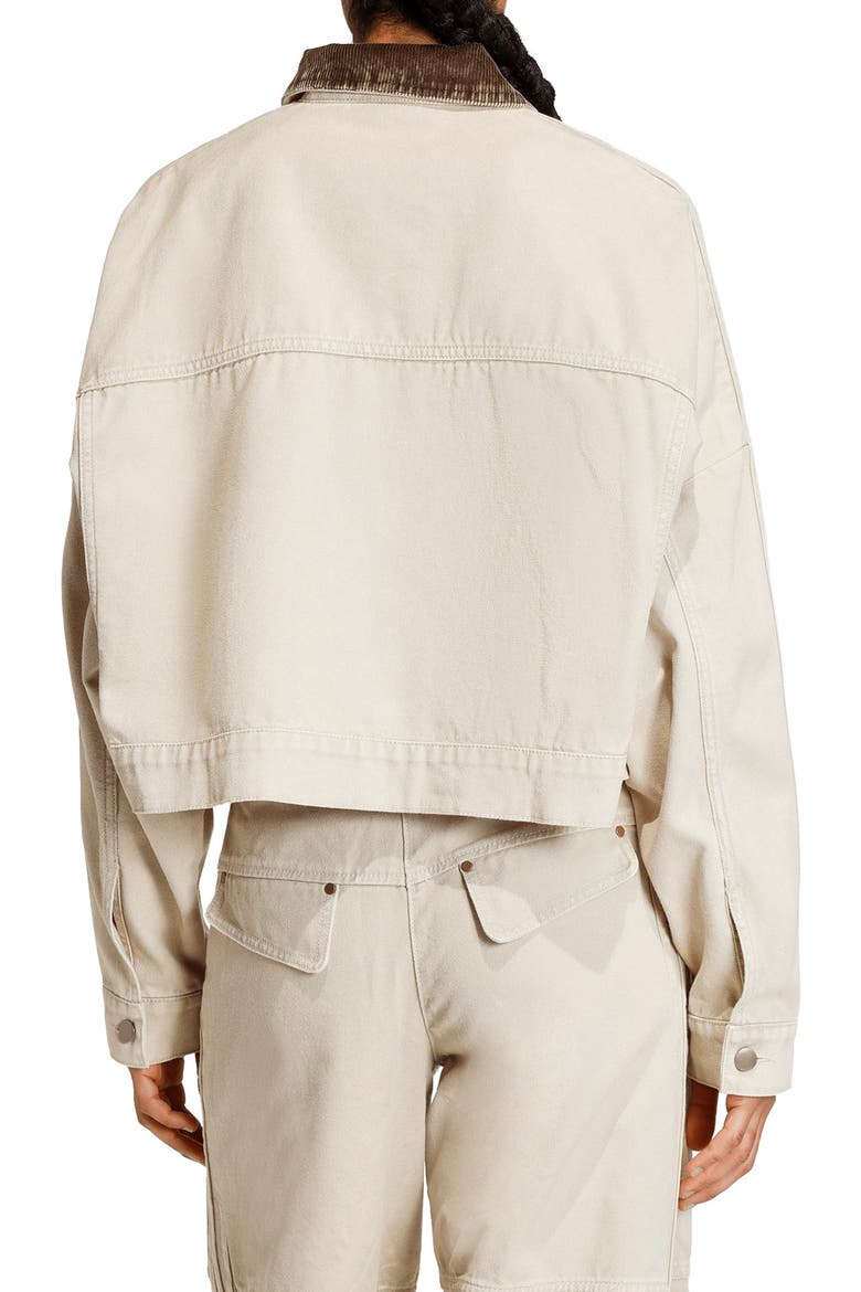 Essential Canvas Oversize Track Jacket, Alternate, color, STONE KHAKI
