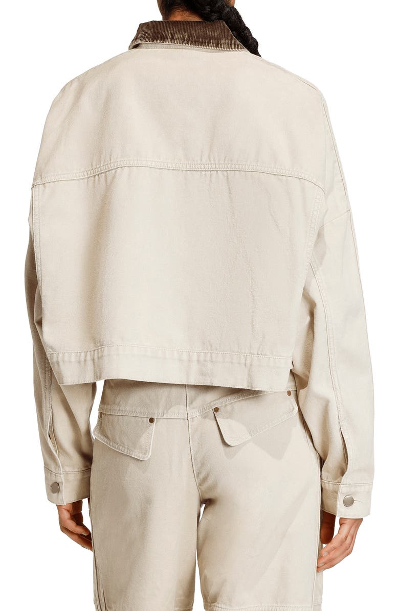 adidas Originals Essential Canvas Oversize Track Jacket, Alternate, color, Stone Khaki