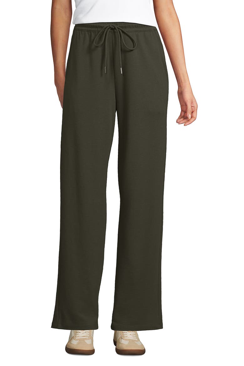 Sport Knit High Rise Pull On Relaxed Straight Leg Pants, Alternate, color, Forest Moss
