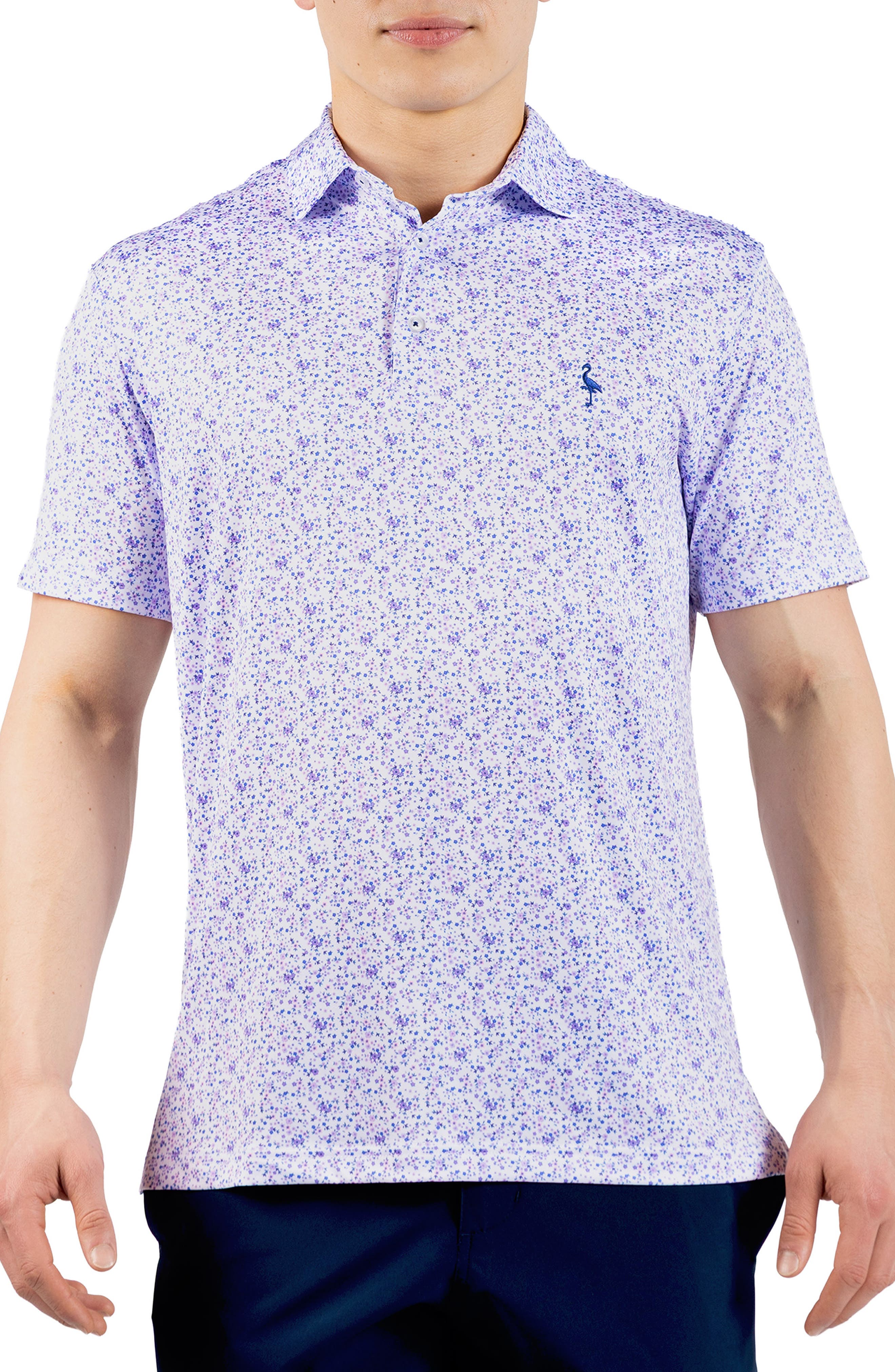 TailorByrd Ditsy Floral Performance Polo