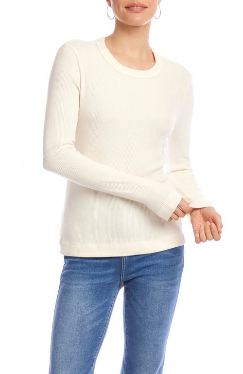 Karen Kane Long Sleeve Rib Top In Gray