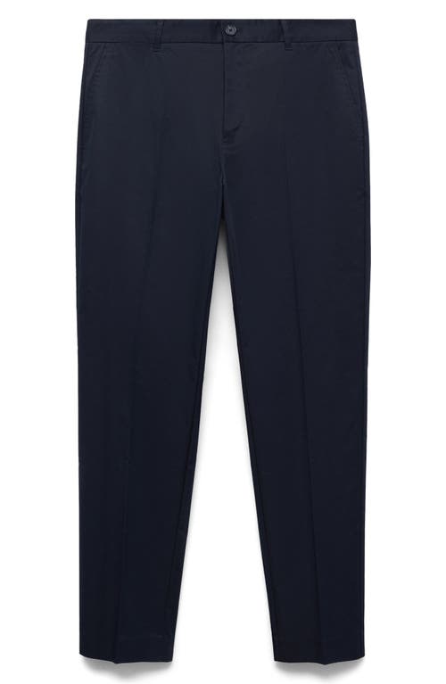 Mango Dublino Slim Fit Twill Chinos In Blue