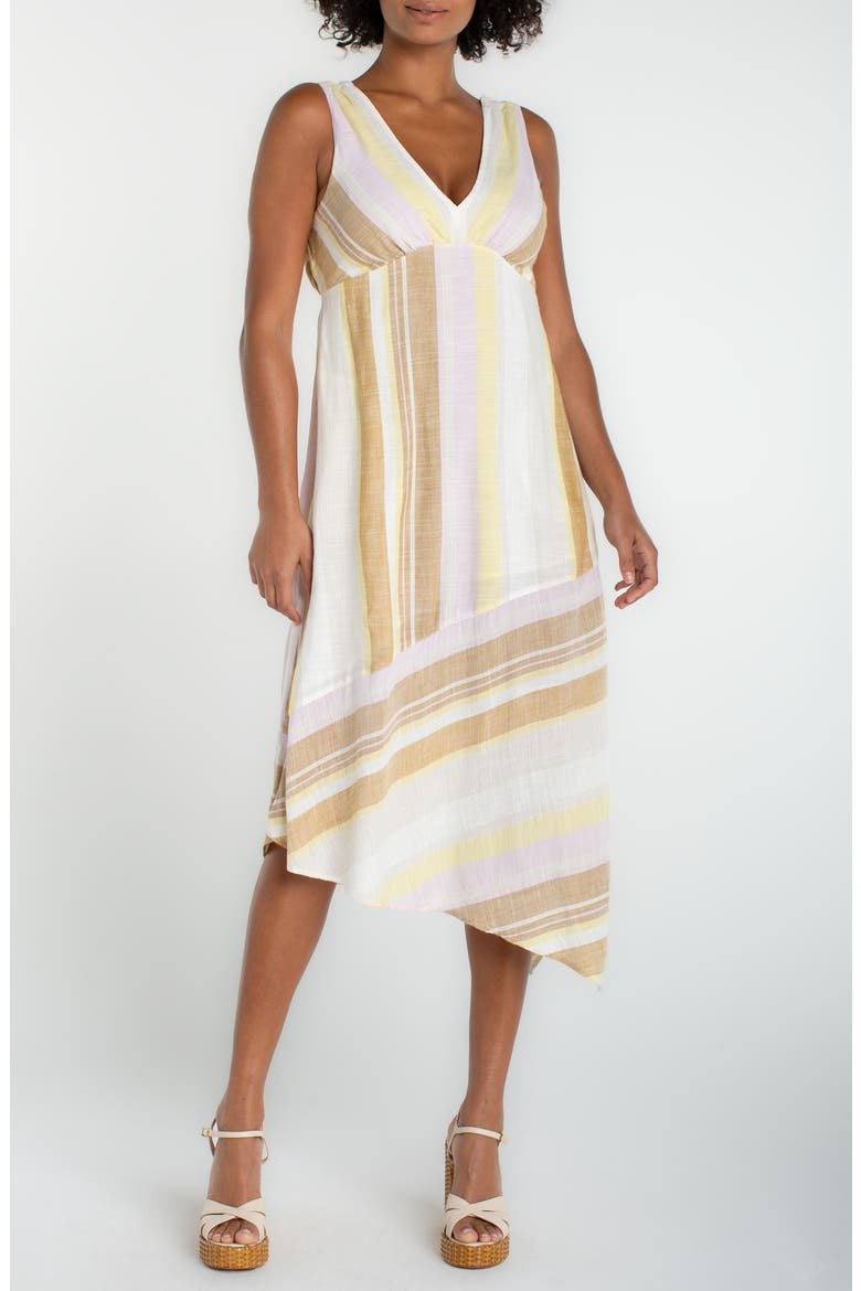 Asymmetric Hem Sleeveless Midi Dress, Main, color, NEAPOLITAN MULTI