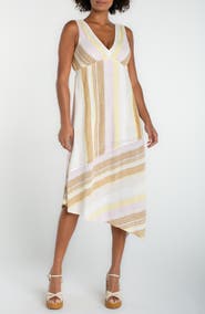 Liverpool Los Angeles Asymmetric Hem Sleeveless Midi Dress