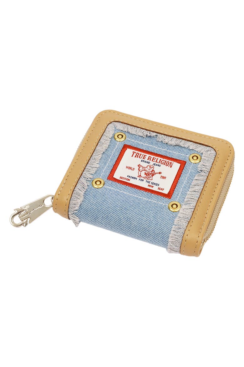 Small Frayed Edge Wallet, Alternate, color, DENIM