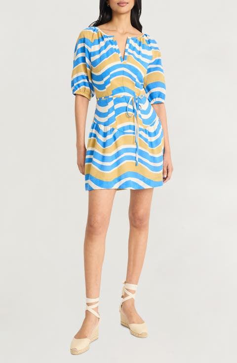 Puff Sleeve Drop Waist Babydoll Minidress