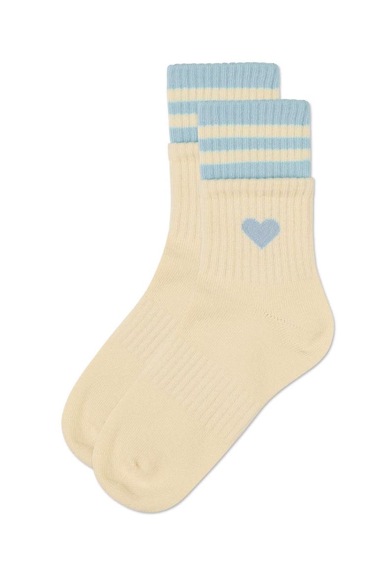 Sport Rib Heart Crew Socks, Alternate, color, Winter White