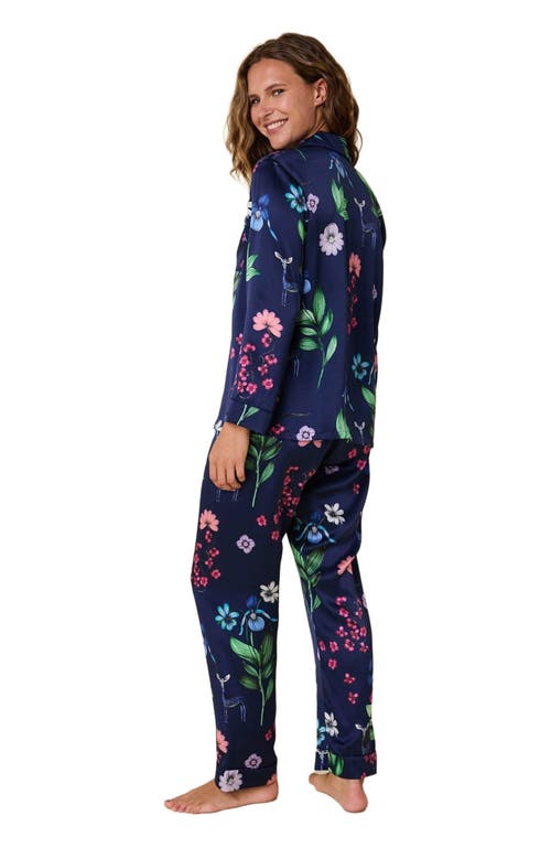 The Cat's Pajamas Deerly Luxe Pima Cotton Capri Pajamas In Blue