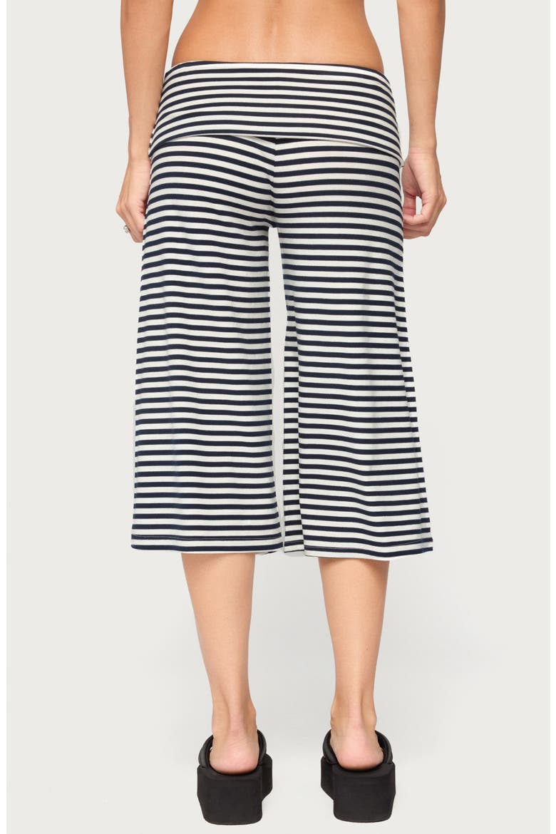 Kelia Foldover Bermuda Shorts, Alternate, color, NAVY-AND-WHITE