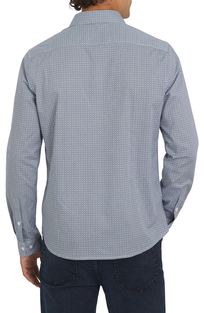 DKNY SPORTSWEAR Jericho Stretch Cotton Button-Up Shirt, Alternate, color, White/ Blue