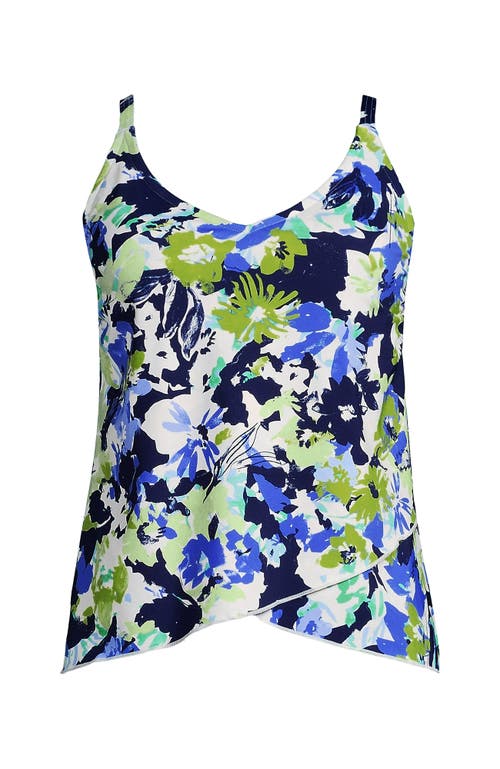 Lands' End Plus Size Tulip Hem Tankini Top In Multi