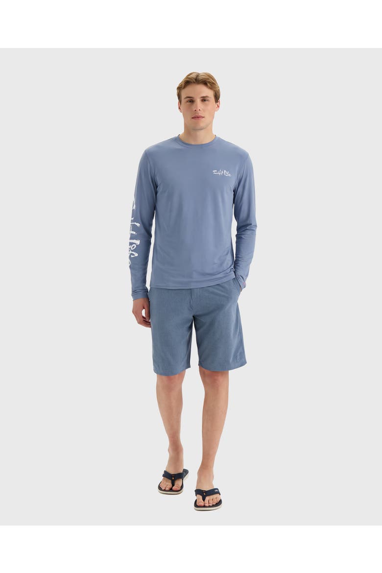 Freedom Lines  Performance Long Sleeve Tee, Alternate, color, HARBOR BLUE HEATHER