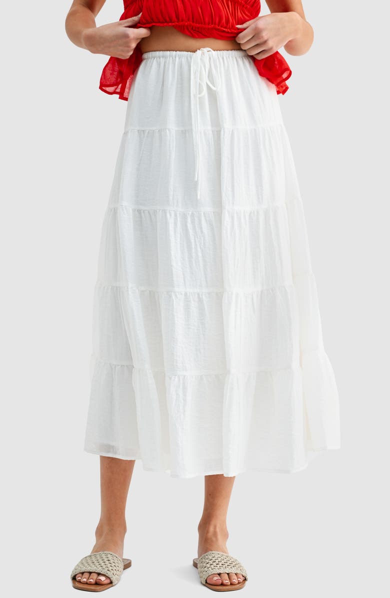 All in Favor Tiered Maxi Skirt, Main, color, Off White