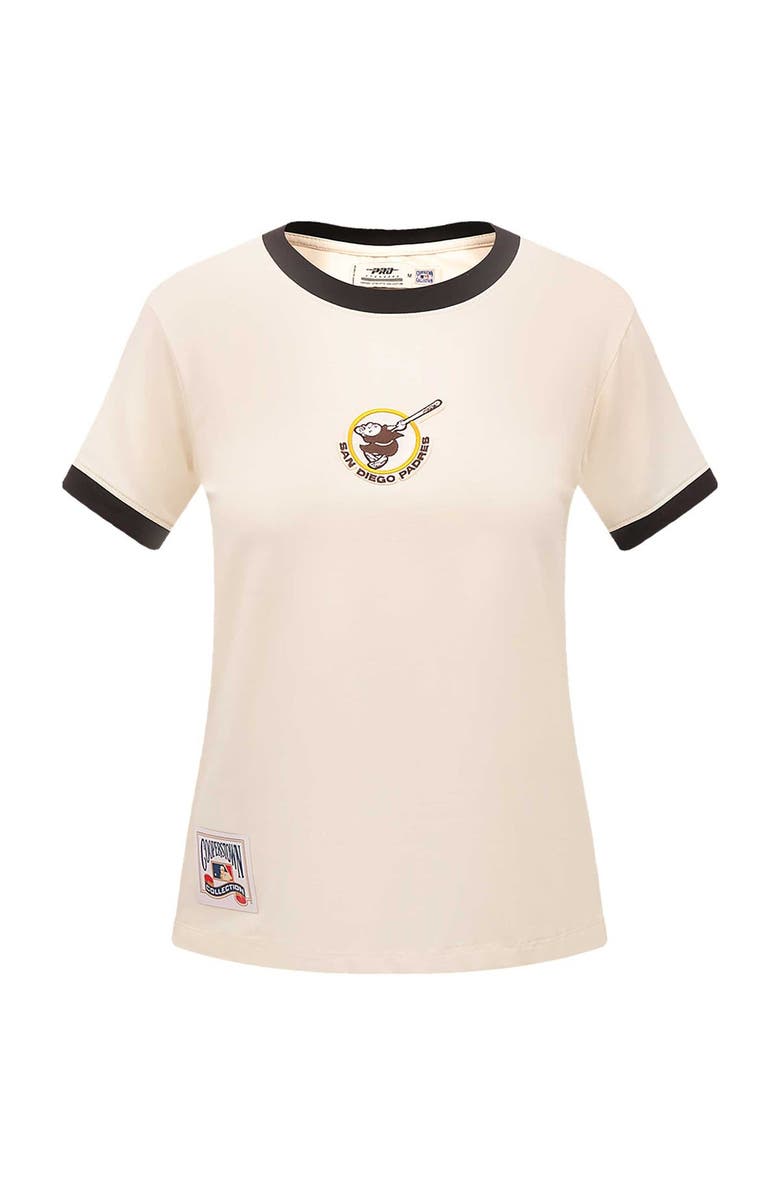PRO STANDARD Women's Pro Standard Cream San Diego Padres Retro Classic Ringer T-Shirt, Alternate, color,