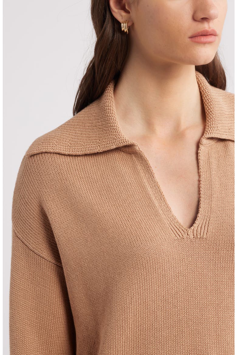 Stripe Cotton & Cashmere Sweater, Alternate, color, CAMEL