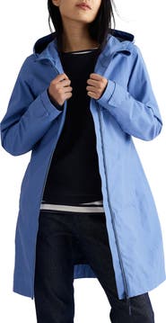 Seasalt Cornwall Coverack Waterproof Organic Cotton Blend Raincoat with Removable Hood