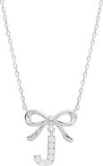 ATHRA LUXE Cubic Zirconia Bow Initial Pendant Necklace