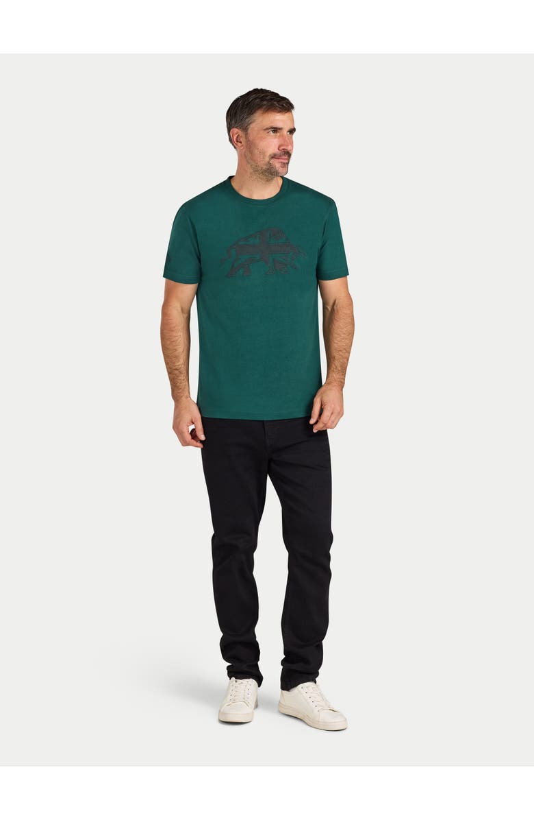 Raging Bull Embroidered Union Jack Bull T-Shirt, Alternate, color, Forest