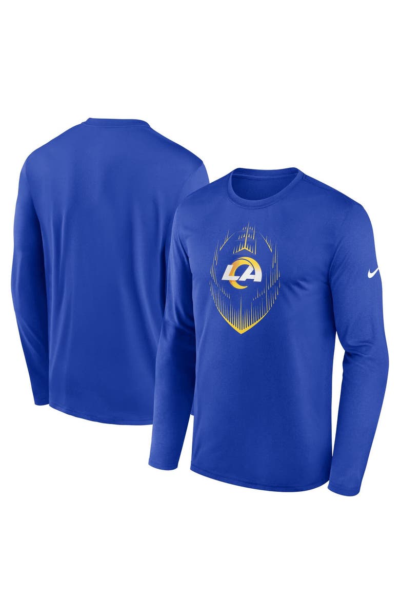 Nike Men's Nike Royal Los Angeles Rams Icon Legend Performance Long Sleeve T-Shirt, Main, color, Royal