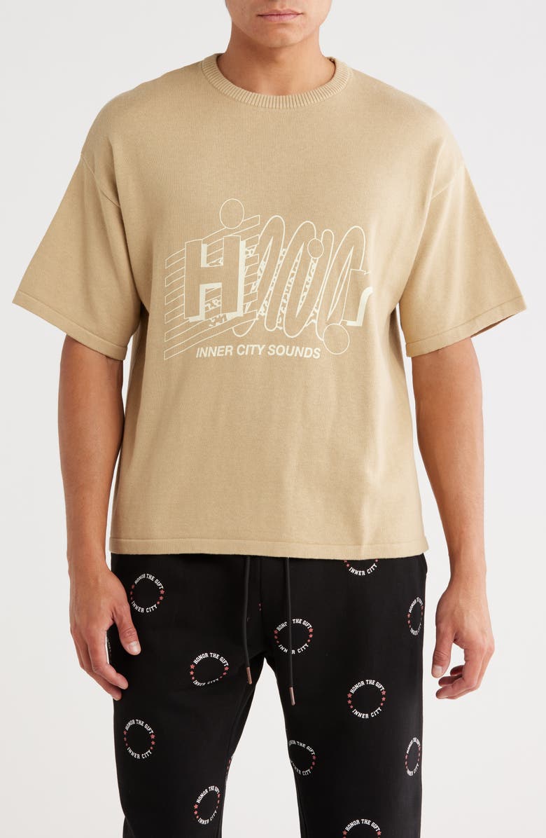 HONOR THE GIFT Sounds Short Sleeve Cotton Sweater, Main, color, 