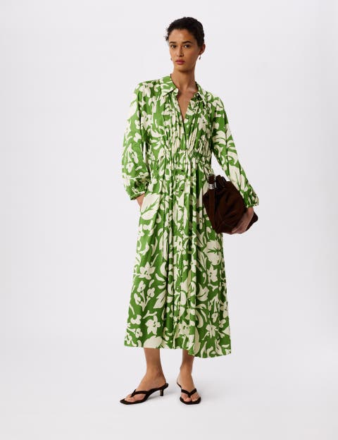 Floral Trapeze Shirt Dress