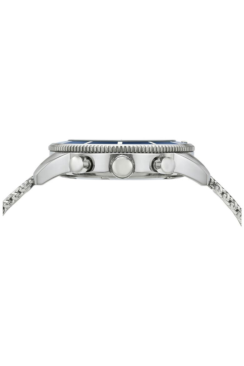 Brandon Chronograph Mesh Strap Watch, 44mm, Alternate, color, SILVER/BLUE