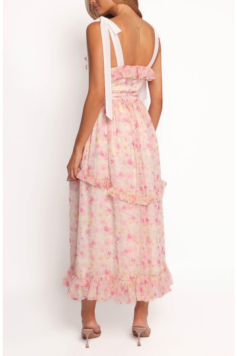 Zenith Ruffle Tie Strap Maxi Dress, Alternate, color, PINK