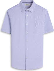 Bugatchi Miles OoohCotton® Bird Print Short Sleeve Button-Up Shirt