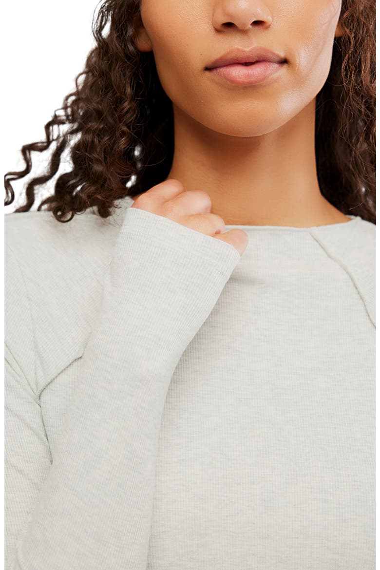 Love Club Rib Crop Top, Alternate, color, HEATHER GREY
