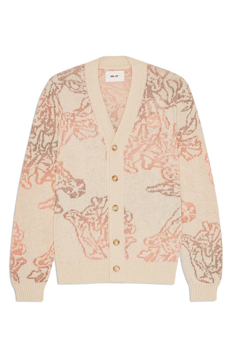 NN07 Viggo 60044 Recycled Cotton Blend Cardigan, Alternate, color, Ivory