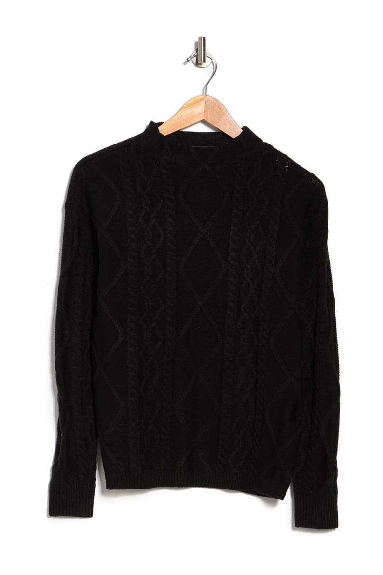 St. Moritz Textured Mock Neck Sweater, Alternate, color, BLACK
