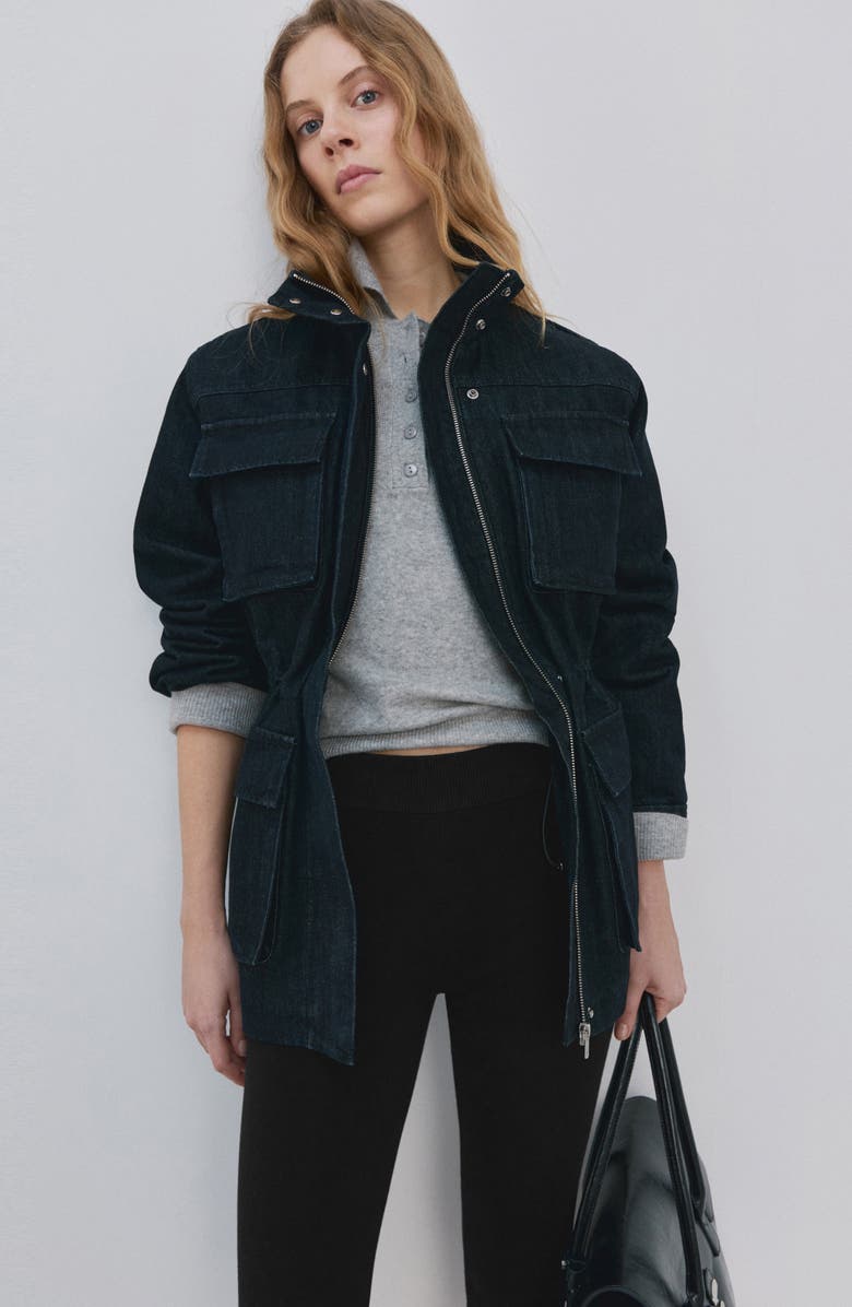 MANGO Cotton Knit Capri Pants, Alternate, color, Black