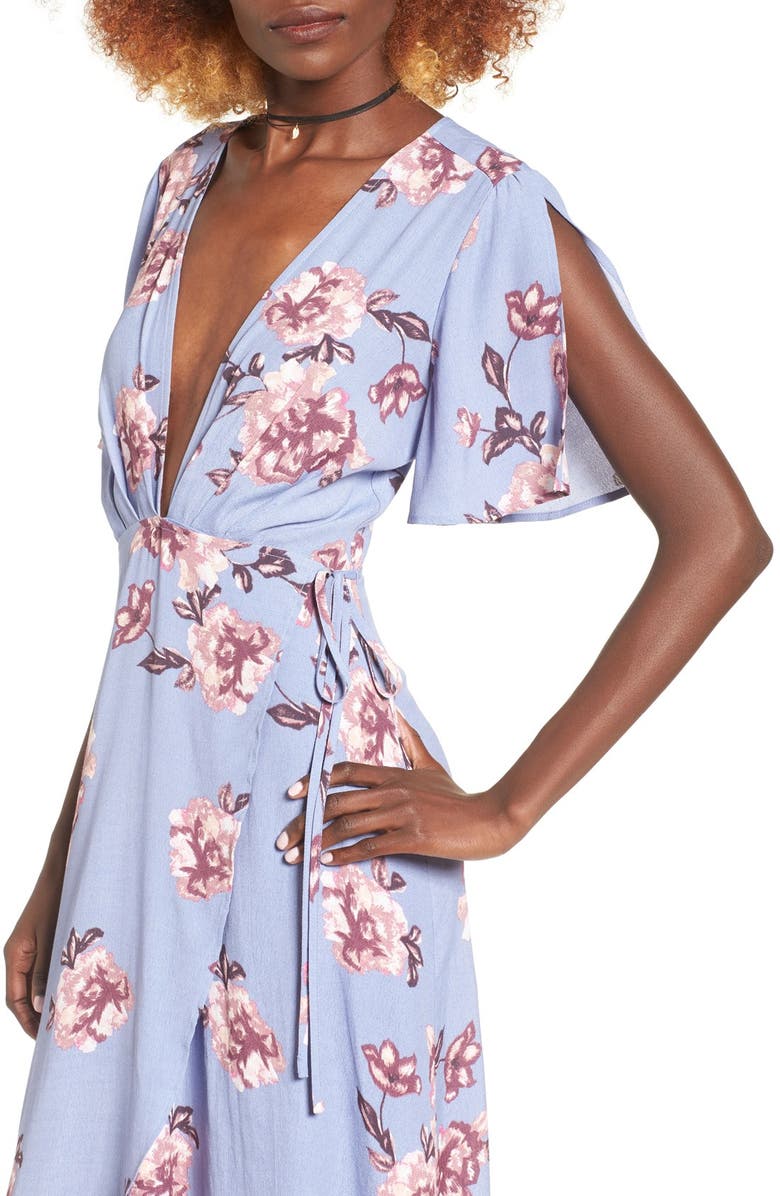 ASTR the Label ASTR Selma Floral Print Wrap Dress, Alternate, color,
