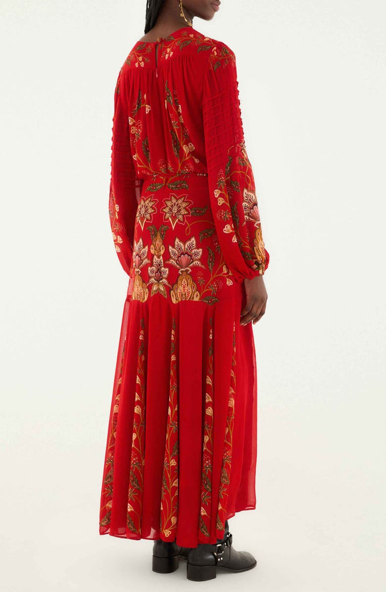 FARM Rio Berry Garden Long Sleeve Maxi Dress, Alternate, color, Red