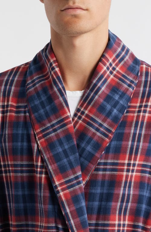 Majestic International Time Out Flannel Robe In Multi