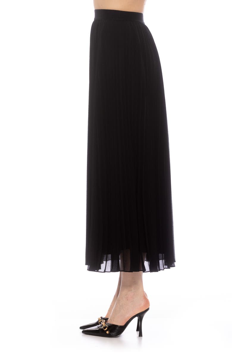 Alexia Admor Kesia Midi Chiffon Pleated Skirt, Alternate, color, Black
