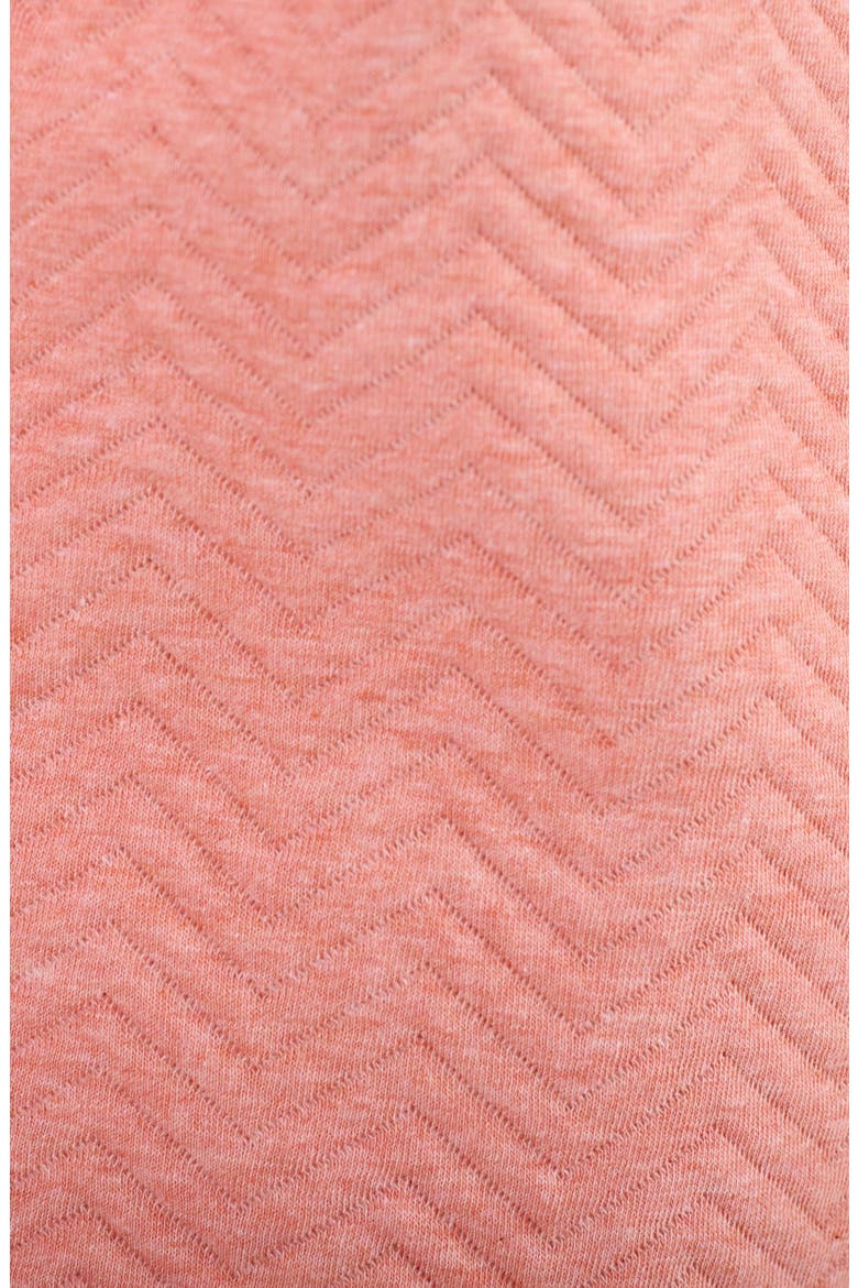 Chevron Quarter Zip Cotton Blend Pullover, Alternate, color, CORAL