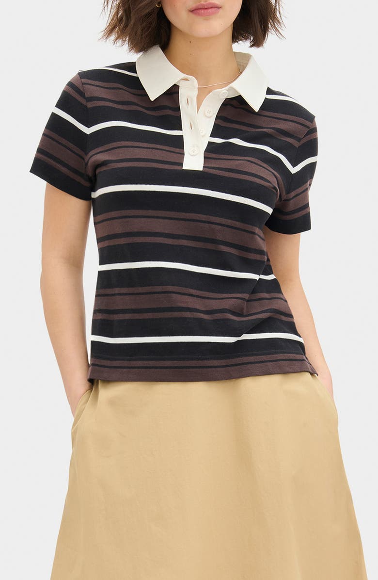 ALIGNE Maiden Stripe Organic Cotton Polo, Main, color, Stripe
