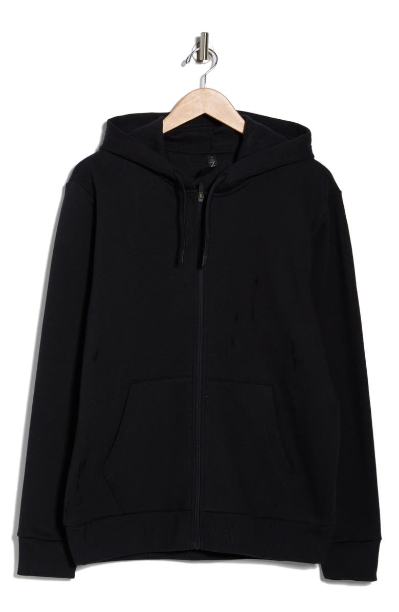 Z by Zella Freeform Fleece Zip Hoodie, Alternate, color, Black Caviar