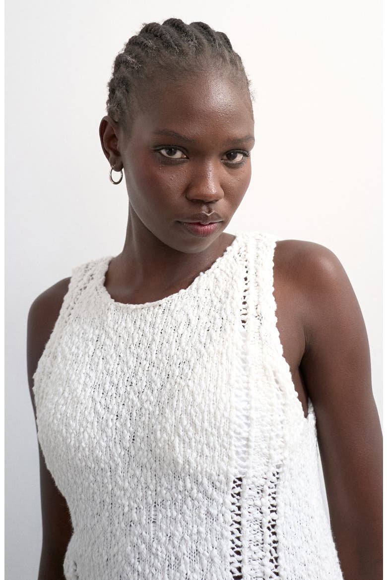 Knitted Pointelle Vest, Alternate, color, IVORY